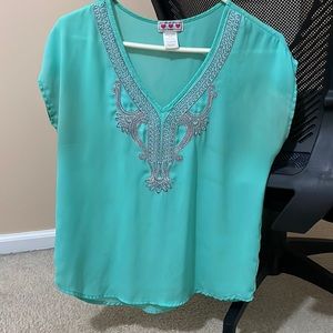 Crochet baby blue top